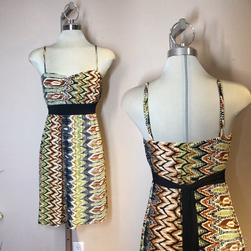Brown Black and Beige Beautiful Summer Dress Size M